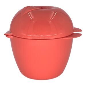 Tupperware Container Apple Shaped Red Treat Snack With Hinged Lid Forget Me Not